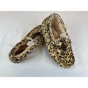 Ugg Leopard Moccasin Slippers- Brown/Cream, Women's Size 7